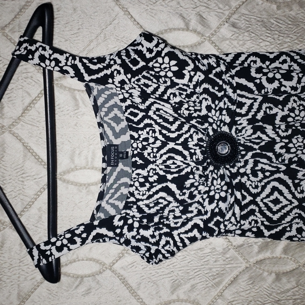 Black And White Women's Sleeveless  Summer Sundress.
